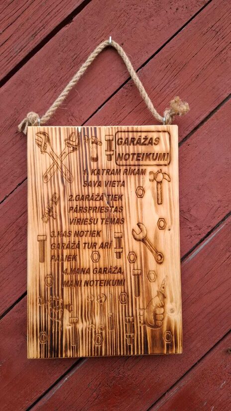 Plāksne "Garāžas noteikumi"